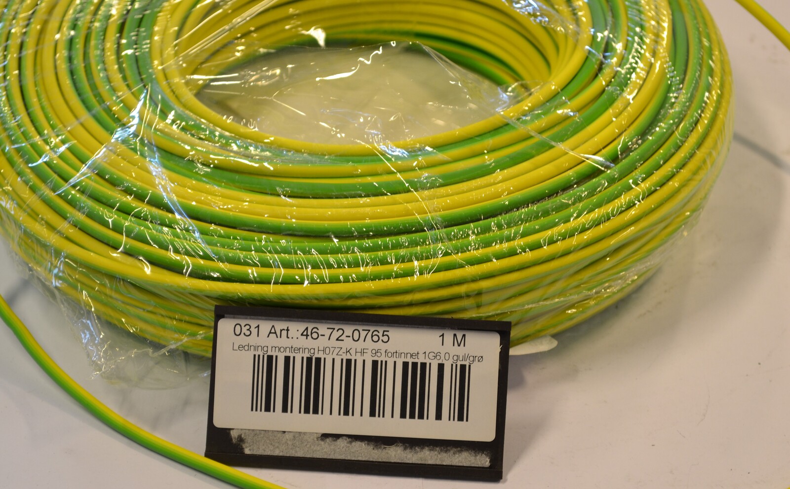 Cable H07Z-K HF 95 1G6.0 yellow/green R100